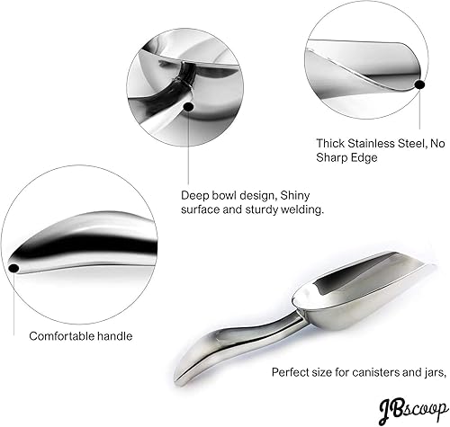 Miniatura 3 de Cuchara de metal de acero inoxidable, cuchara de palomitas de maíz, cuchara de comida para perros de 9.4 pulgadas para fiestas, bodas, resistente