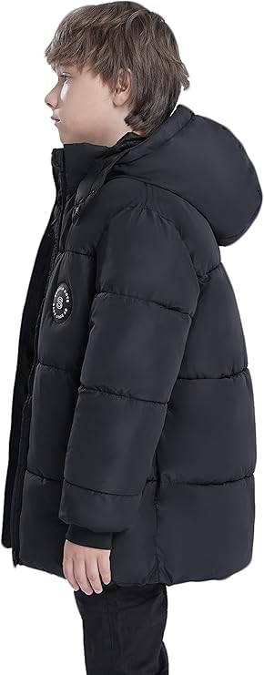 ZSHOW Meisjes Winter Katoenen Gestoftejas Outdoor Winddichte Jas Warme Fleecejas Zwart 140-146
