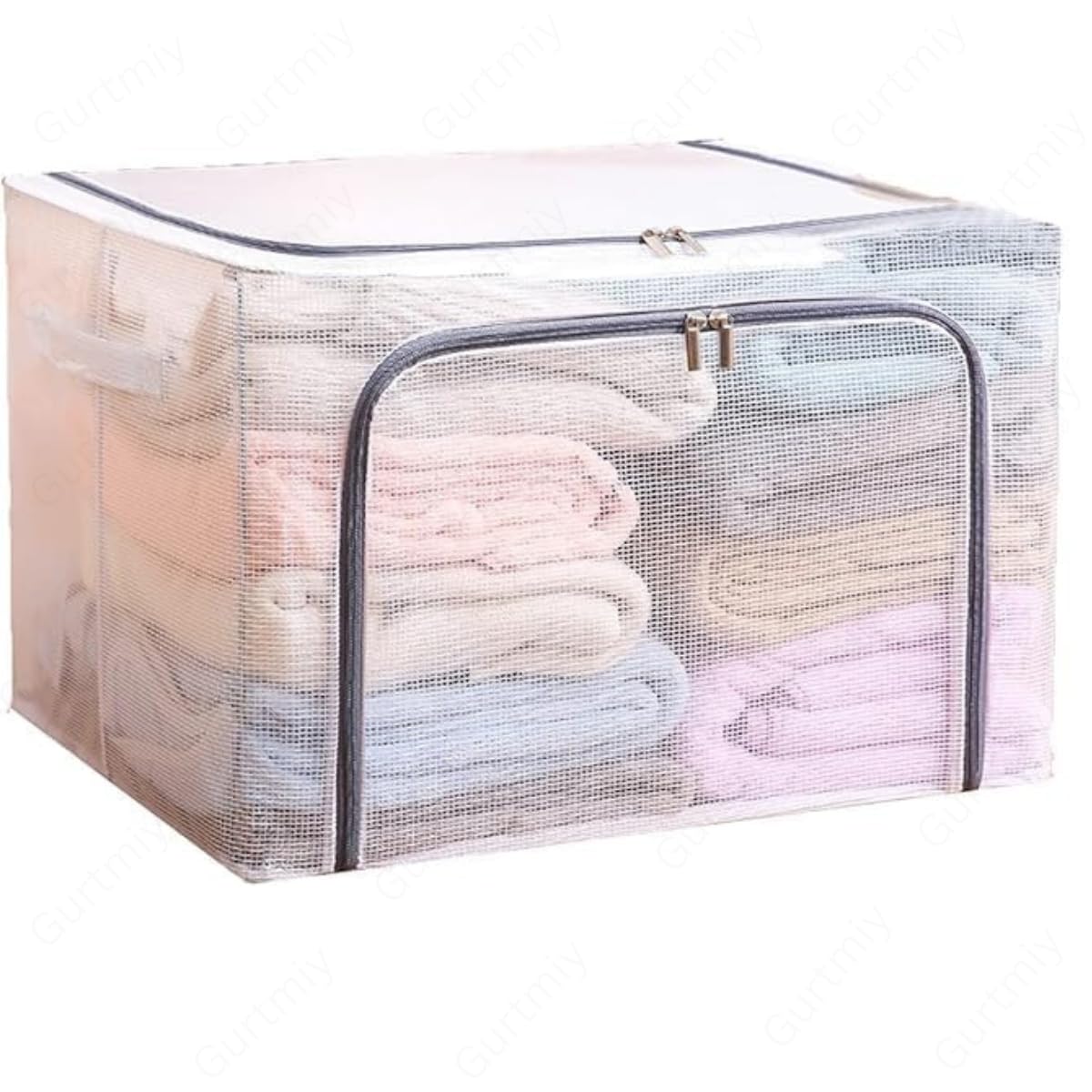 66 Litre Clothes Storage Bag, Foldable Large Capacity Organizer with Zipper, Fabric Storage for Blankets, Quilts & Wardrobe Use-image-26