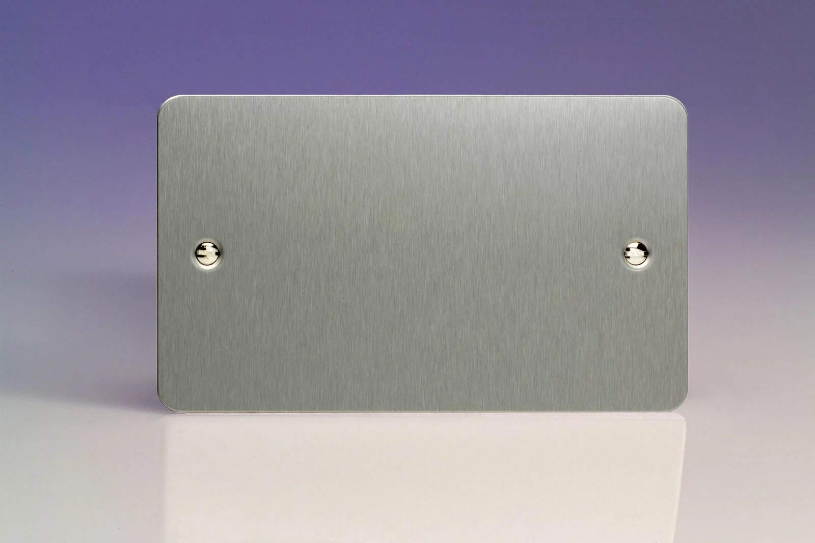 Varilight Double Blank Plate Brushed Steel