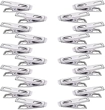 Mollette in Acciaio Inox, 20 Pcs Mollette in Metallo, Antivento Mollette, Antiruggine Mollette, Mollette Antiscivolo Multifunzione, per Vestiti, Calze, Asciugamani, Sigillatura Degli Alimenti