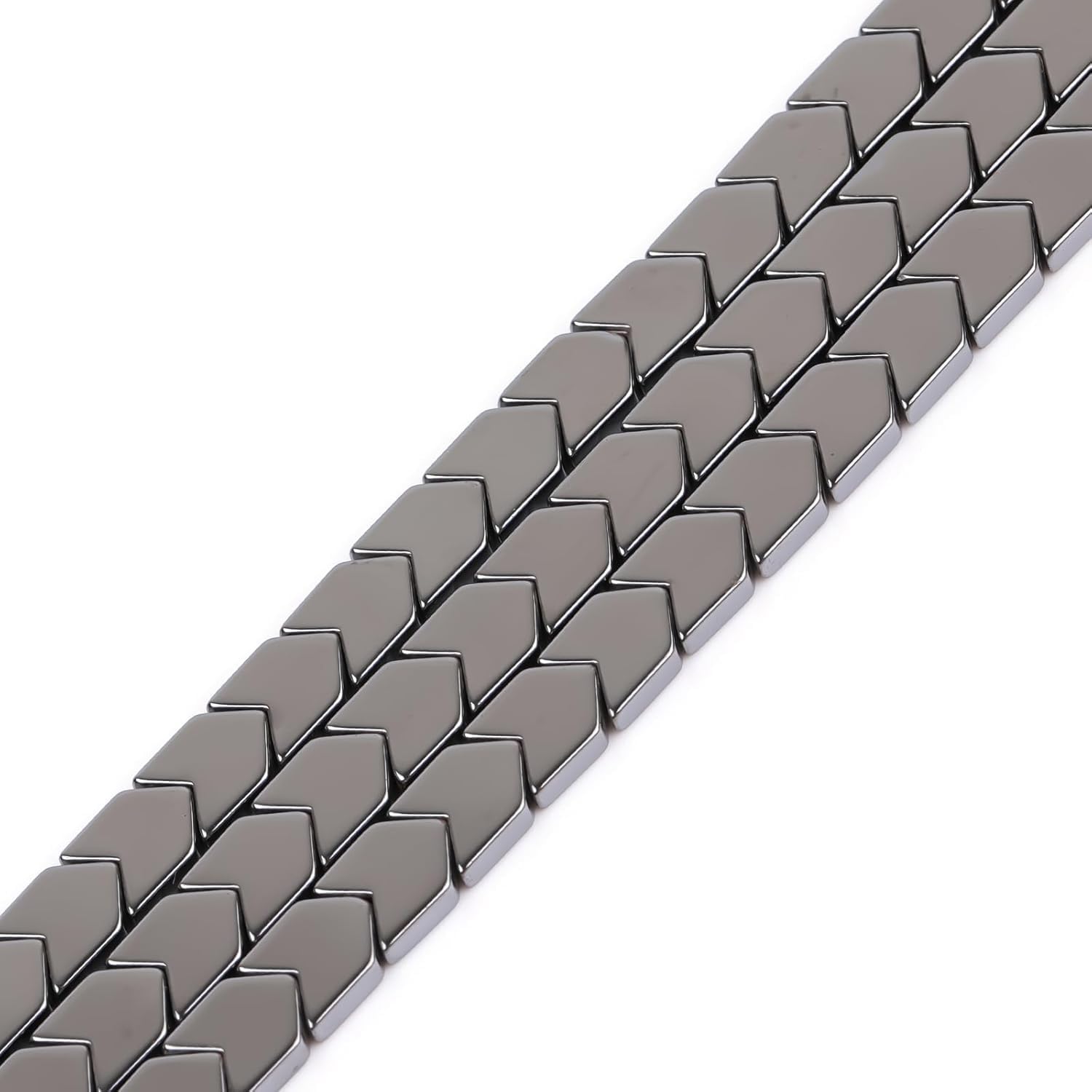 HAAMIIQII 50pcs 6x8mm Natural Black Hematite Loose Gemstone Beads Arrow Shape Spacer Stone Beads for Jewelry Making DIY Bracelets Necklaces Crafting