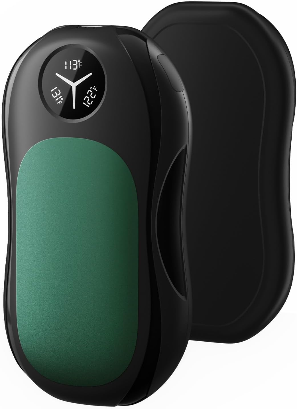 magnetic hand warmers rechargeable 2 pack, 6000mah electric hand warmer led display, usb charging reusable handwarmers, gloves fitting portable heater golf hunting outdoor essentials men women green