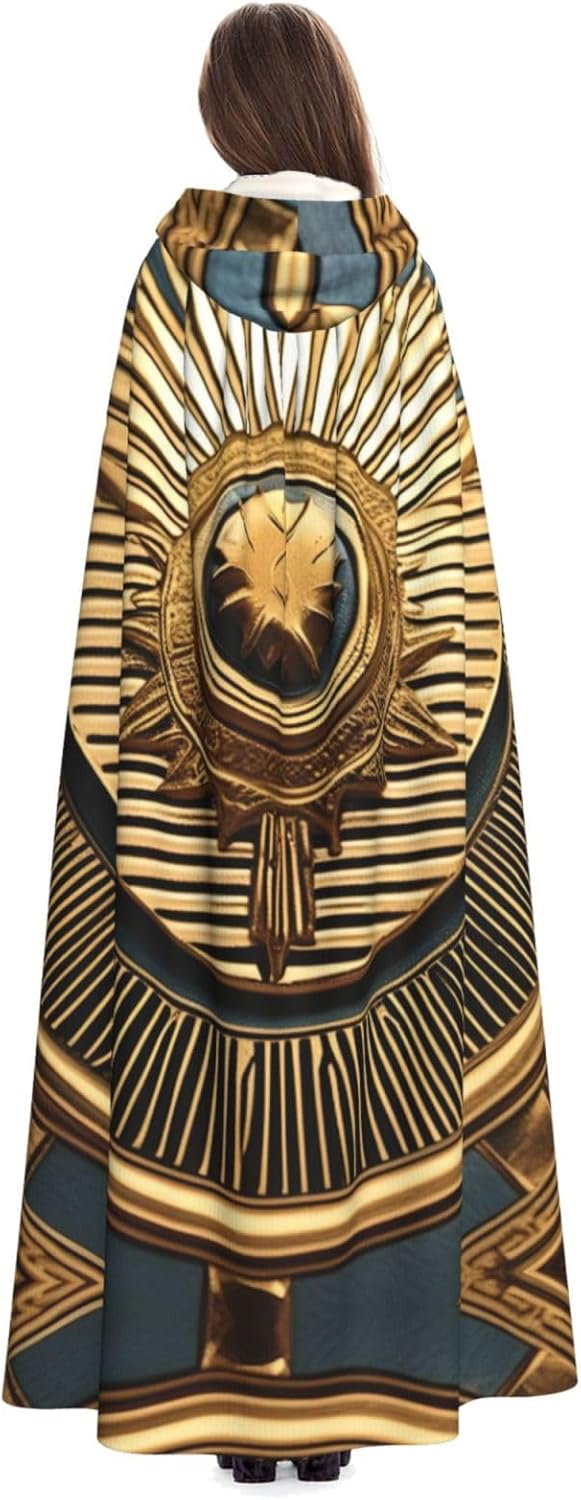 SSIMOO Sun Old Egyptian Timeless Grace Eye-Catching Cosplay Costume Cape for Women - Unisex Vampire Cloak for Halloween.