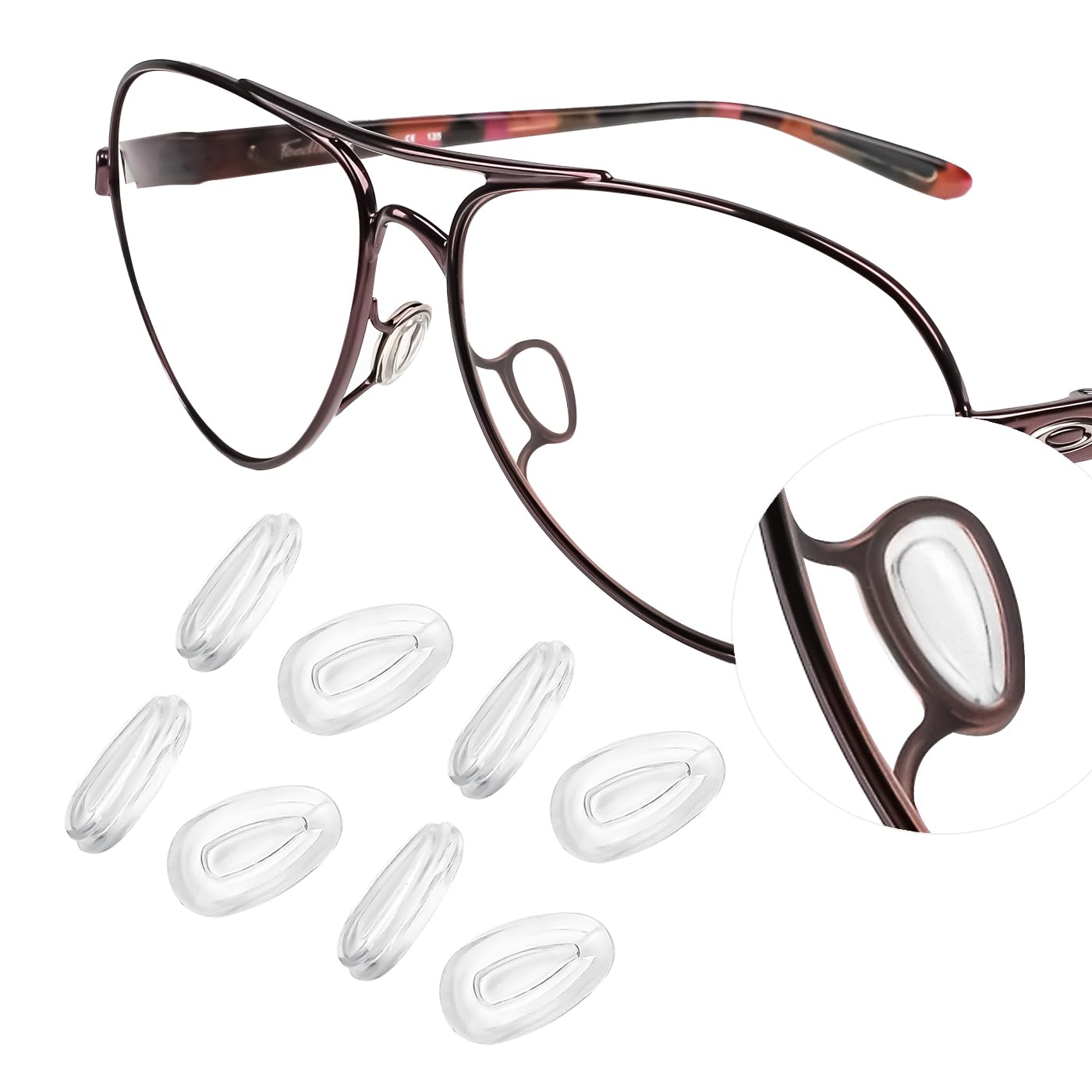 Silicone Nose Pads Replacement Nose Pieces for Oakley Holbrook Metal OO4123 Sunglasses - 4 Pairs Clear Nose Cushion