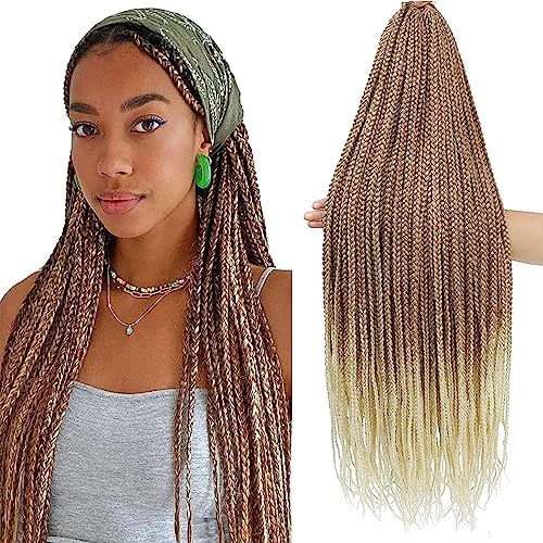 TAOYEMY Box Braids Crochet Hair Extensions 24 Inch 6 Packs, 22 Strands/Pack, Synthetic Braiding Hair for Women & Girls (70#, 24 inch)
