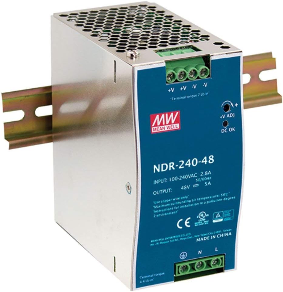 MEAN WELL NDR-240-48 NDR-240 Series 240 W Single Output 48 V PFC DIN Rail Power Supply - 1 item(s)