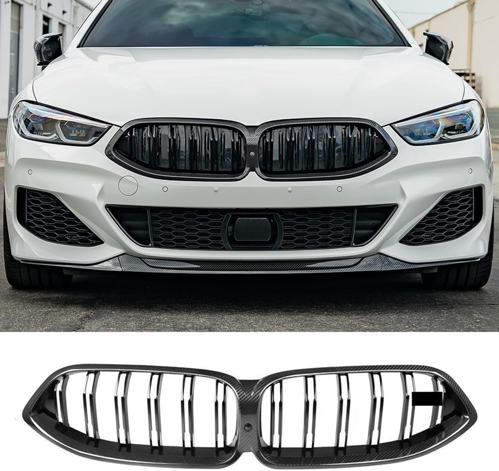 Compatible With BMW 8 Series G14 G15 G16 840i 2019-2022 Carbon Fiber Front Grille Grill Cover (DO)