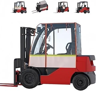 WXQフォークリフトカバー、全天候対応、多機能、分解なし、防水、防塵、防風、雪保護、600Dオックスフォード&EVA透明素材 - 一年中使える耐性 最大6000ポンド (透明,144.8 x 132.1 x 132.1CM)