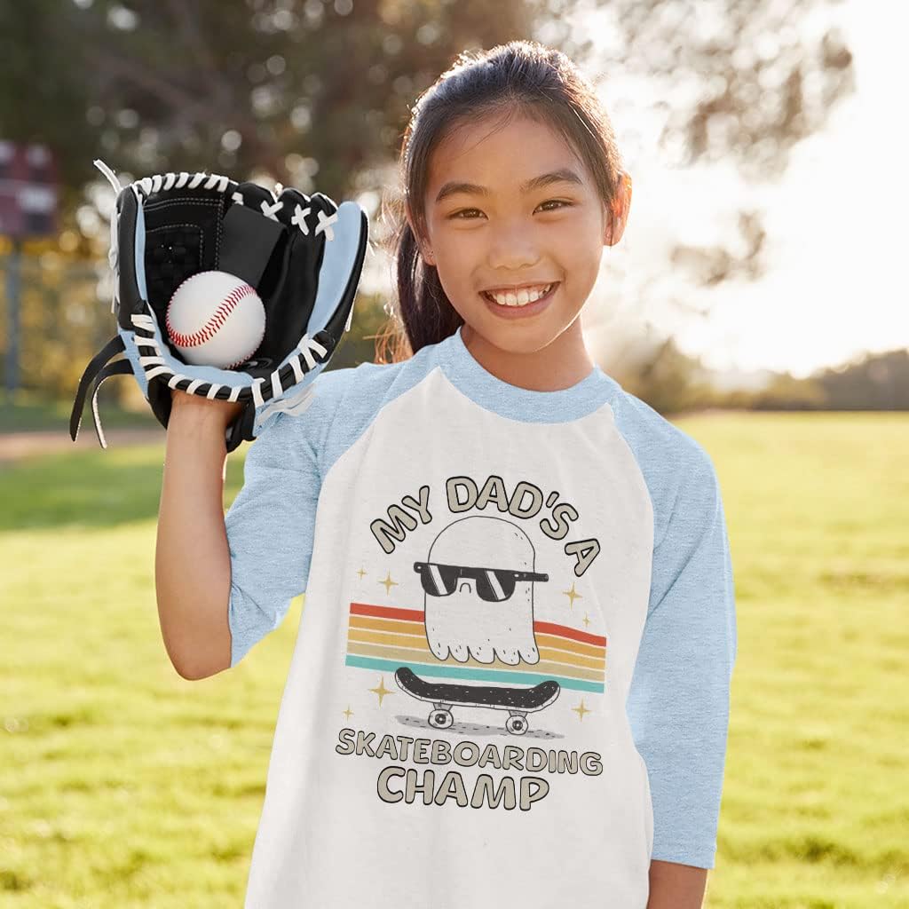 Funny Skateboard Kids' Baseball T-Shirt - Cool Items - Skateboard Themed Items