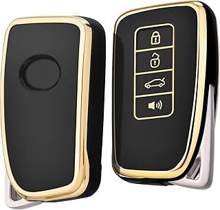 ELOHEI for Lexus Key Fob Cover, Soft TPU Key Fob Case All-Around Protector Plating Shell Fit Keyless Smart Remote Key of Lexus 2013-Up RX is ES GS LS NX RS GX LX RC LC