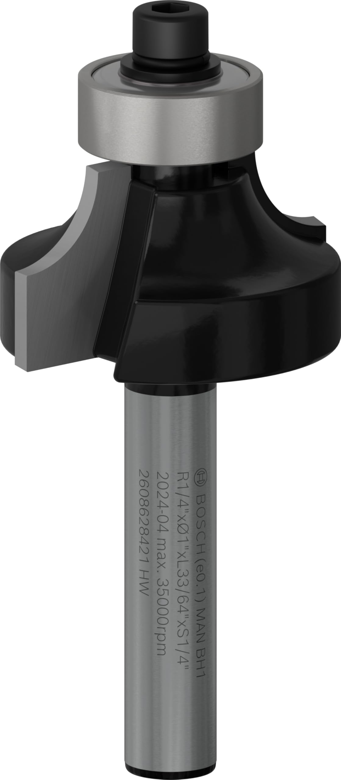 Bosch Bosch 1x PRO Router Bit Rounding Over (for Softwood, Hardwood, Ø 25,4 mm, Professional Accessory Hand-Held Router, Trim Router)