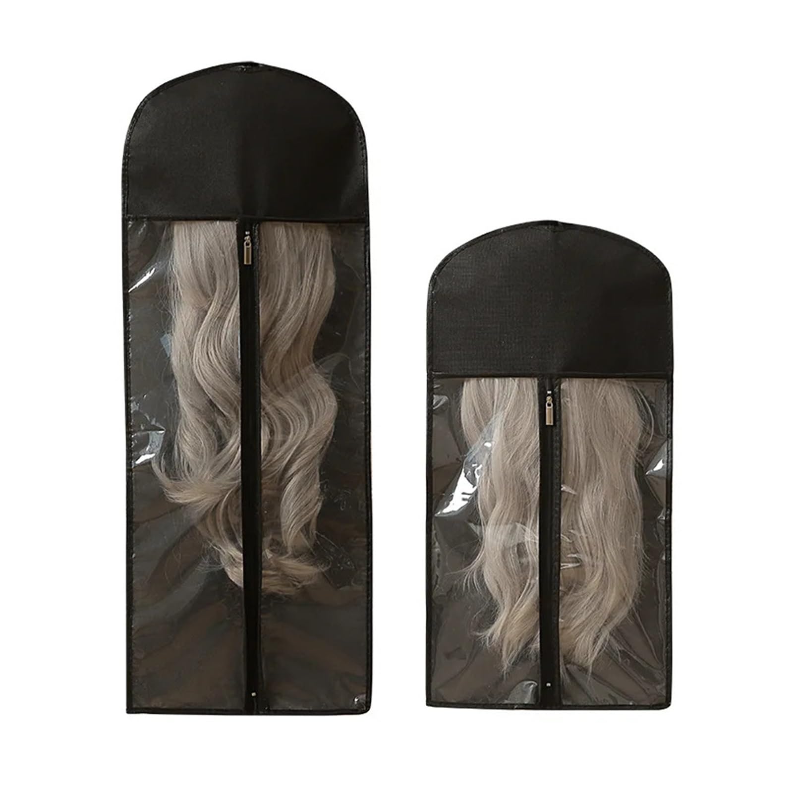 Wig Storage Bag Wig Storage Bag with Hanger Dust Proof Hanging Wig Organizer Non Woven Wig Dust Cover for Long Hair Extensions Wigs(White 60)