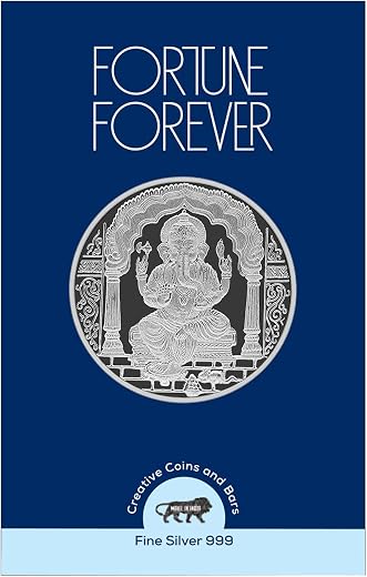FORTUNE FOREVER Pure Silver Ganpati Ganeshji BIS Hallmarked Round Coin Chandi Sikka with Blister Card Perfect for Gifting ...