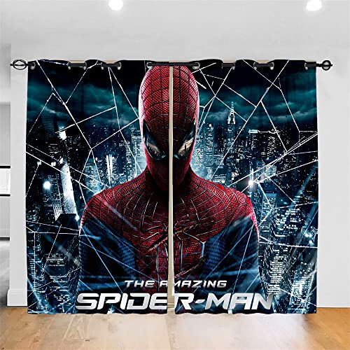 Rideau de Super-héros - Rideaux Occultants Isolant Thermique, Design Moderne à Oeillets, Rideaux pour Salon et Chambre, 150x166 CM (Largeur x Hauteur) Cover