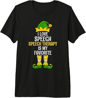 Speech Therapy Elf Christmas Funny Speech Therapist Xmas Premium Tri-Blend T-Shirt