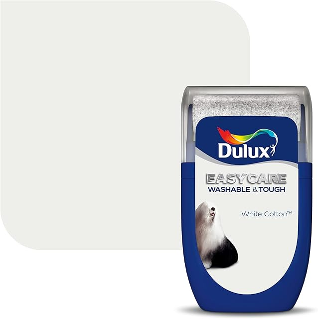Dulux 5268100 Easycare Washable & Tough Tester Paint, White Cotton, 30 Millliliters