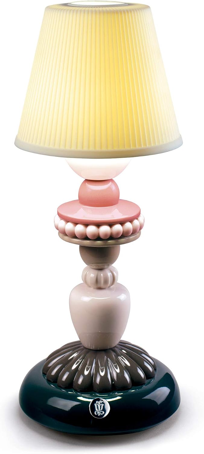 LLADRÓ Sunflower Firefly Table Lamp. Black. Porcelain Lamp.