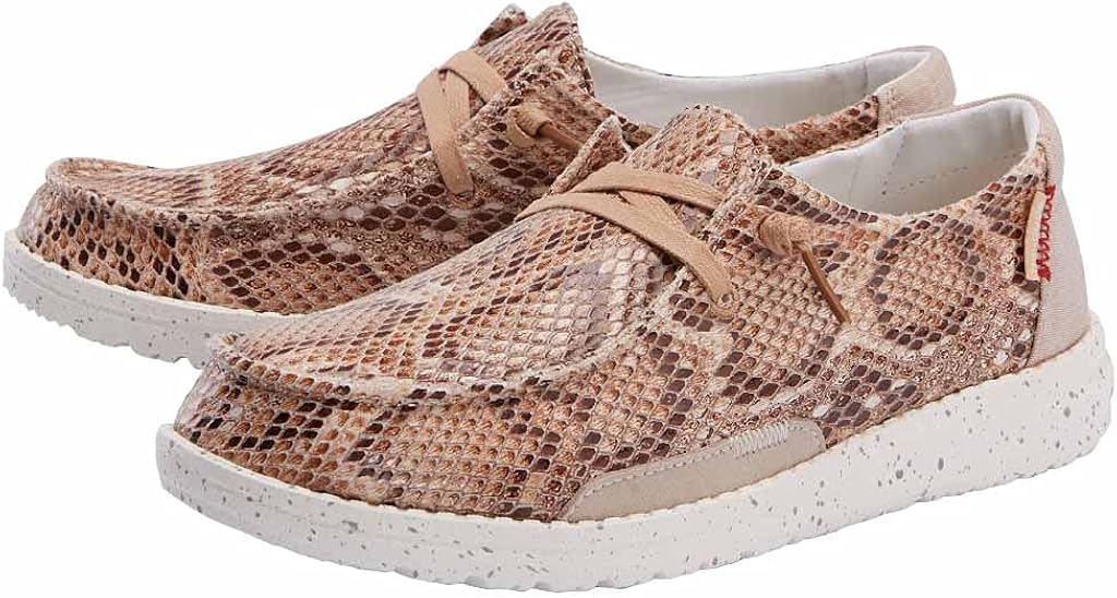 Hey Dude Women's Wendy Python Multiple Colors | Women’s Shoes | Women’s Lace Up Loafers | Comfortable & Light-Weight