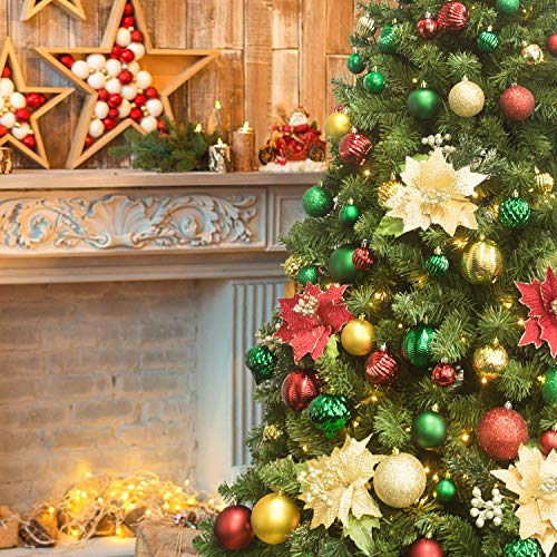 KI Store Green Christmas Balls 34pcs 2.36-Inch Christmas Tree Decoration Ornaments for Xmas Tree Holiday Wreath Garland Decor Ornaments Hooks Included - Thumbnail 5