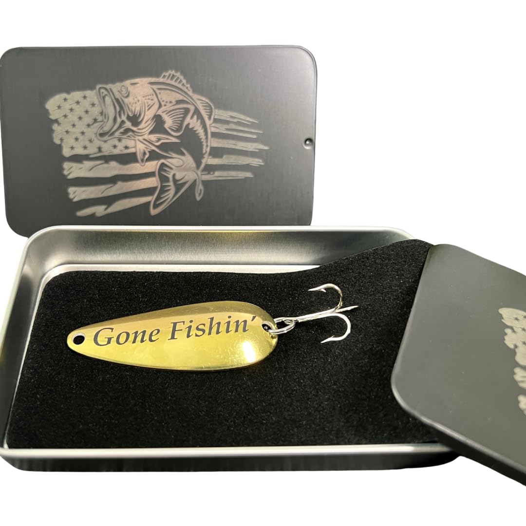 Personalized Fishing Lures in Tin - Custom Gift Set - Father's Day Present for Dad - Grandpa - Husband - Son - Retirement Gift - Anniversary Idea