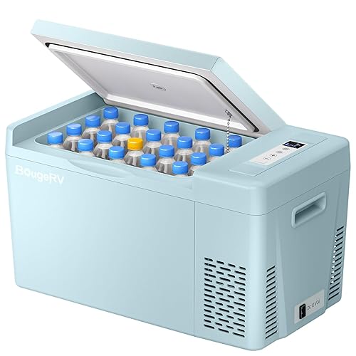 Green 23Quart Portable Refrigerator, 12 Volt Fridge 22L, Portable Freezer