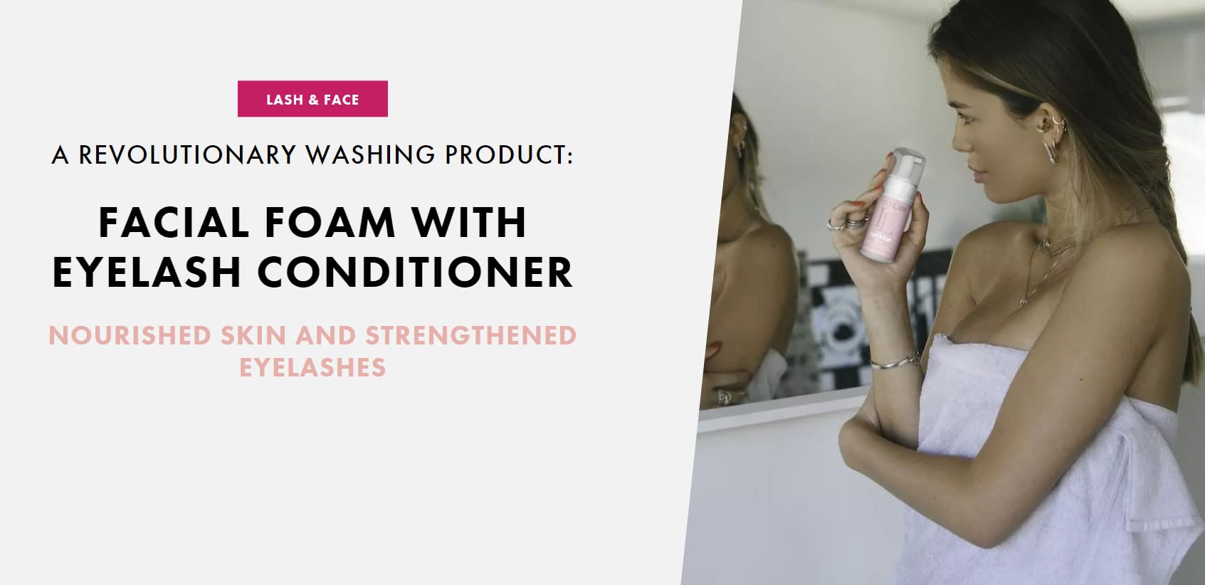 Lash & Face Cleanser 100 ml, Mousse Detergente viso, Detergente Ciglia, Pulizia Viso, Shampoo per Ciglia, Lash Lift
