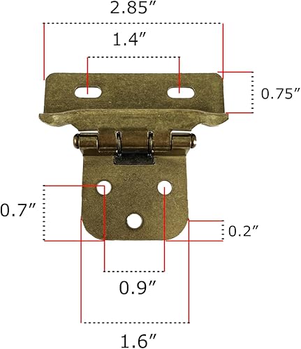 Miniatura 2 de Harris Hardware 521-ABM-50B Bisagra de cierre automático envolvente envolvente de latón antiguo de 14 pulgadas con sujetadores, 25 pares