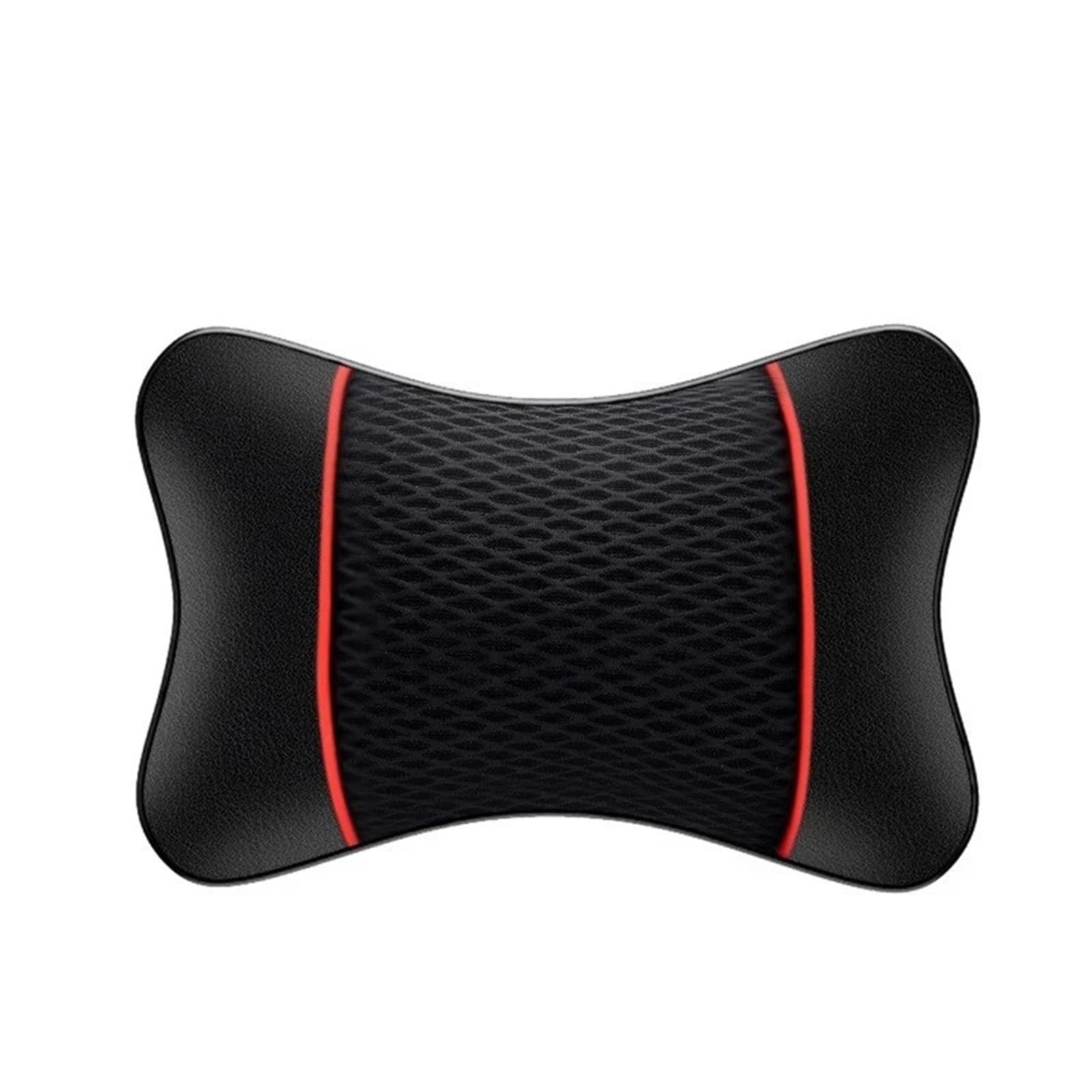 Coussin de voiture cuir tricoté appui-tête repose-nuque oreiller sécurité noir rouge