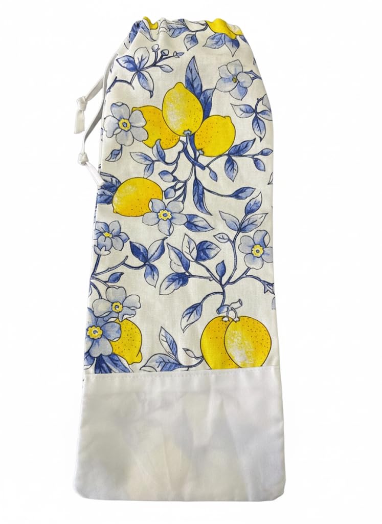 Generico Set Cucina Artigianale in Cotone con Motivo Limoni – Grembiule e Accessori Tavola Coordinati, Stile– Coordinato Tessile Casa Fatto a Mano, Idea Regalo (Set 2 Varianti)