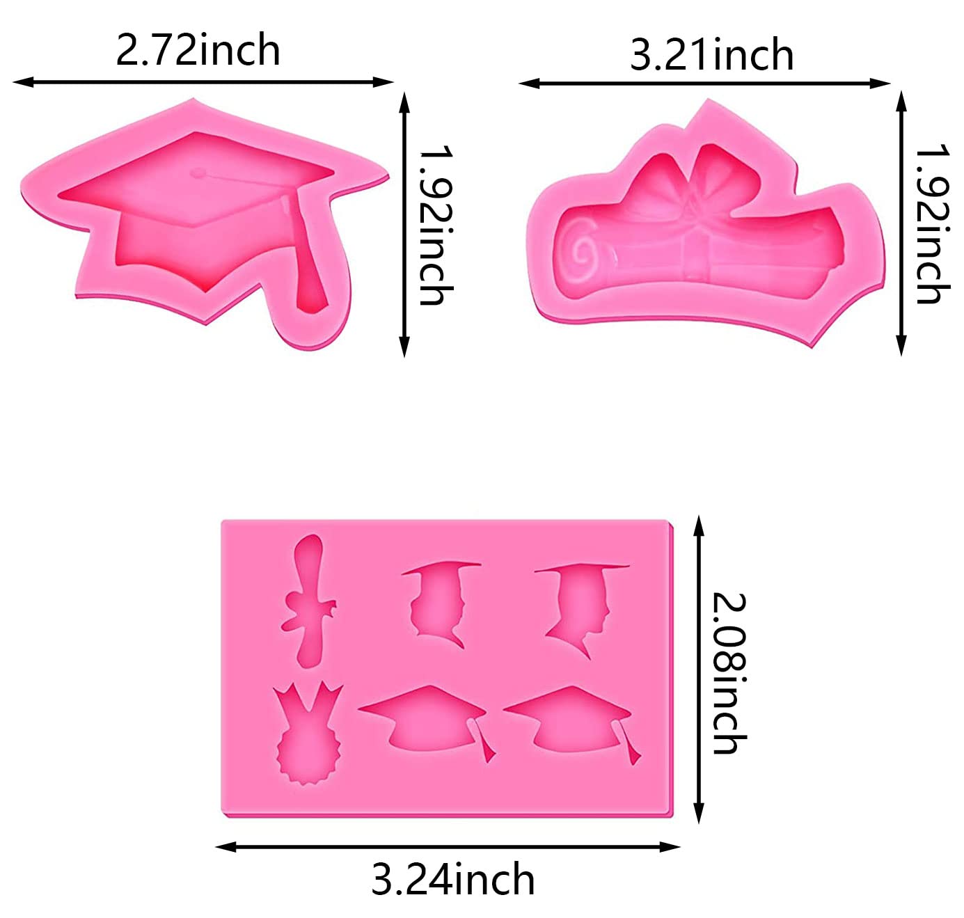 Buy 2022 Graduation Chocolate Molds Silicone, Graduation Cap Diploma