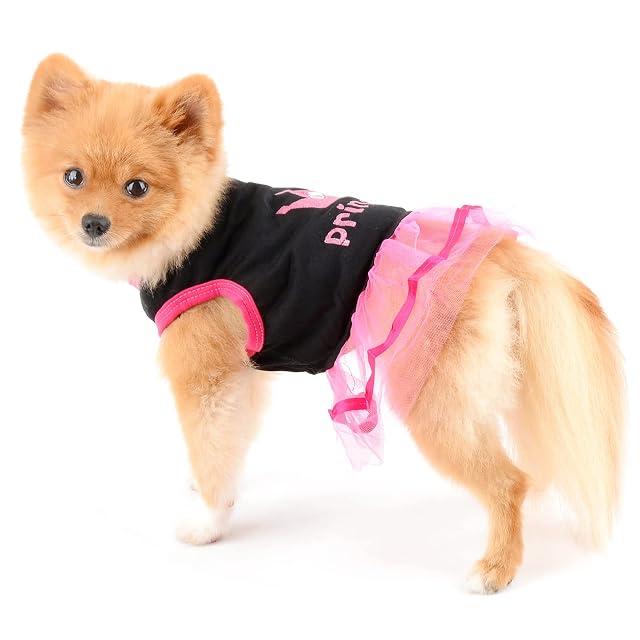 Foto 5 de 8 de PAIDEFUL Rosa Vestido Tutu Camisas para Perros Pequeños Medianos Gatos Niñas Princesa de la Corona Camiseta…