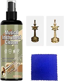 de trompete, líquido de cuidado de saxofone de flauta de 120 ml - com kit de limpeza de eufônio de toalha - para professor de música com rolamento de cobre e metal de latão