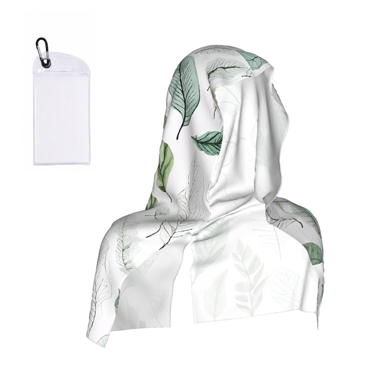 WXWJSHMGC Basil Thyme Dill & Rosemary Print Cooling Hoodie Towel, Cooling Towels For Neck And Face Sun Protection Instant Cool Hoodie(Sport/Camping/Work Out/Hot Weather)
