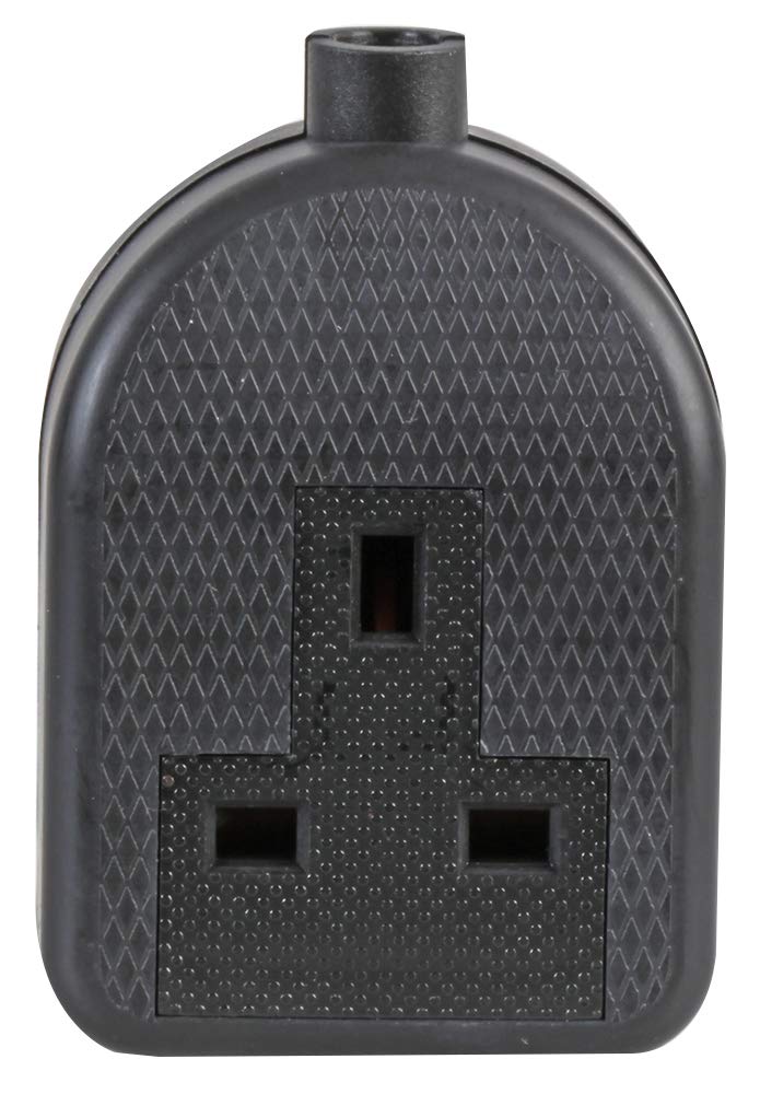 PRO ELEC0138-BK 1-Gang Rubber Trailing Socket, 13A, 250V, Black