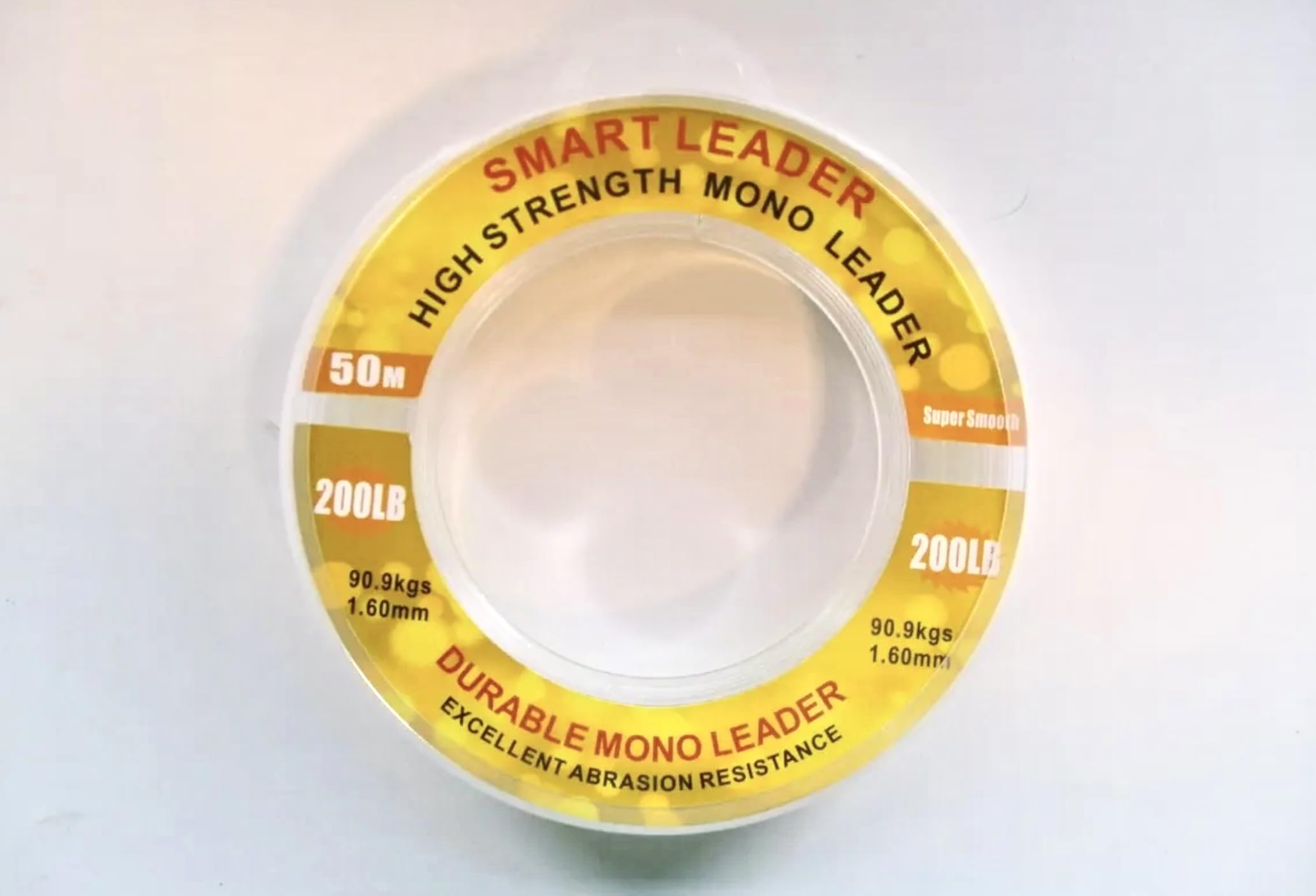 SEA FISHING SMART LEADER FOR SHOCK LEADER/TRACE RIGS - 200lb 50m TRANSPARENT