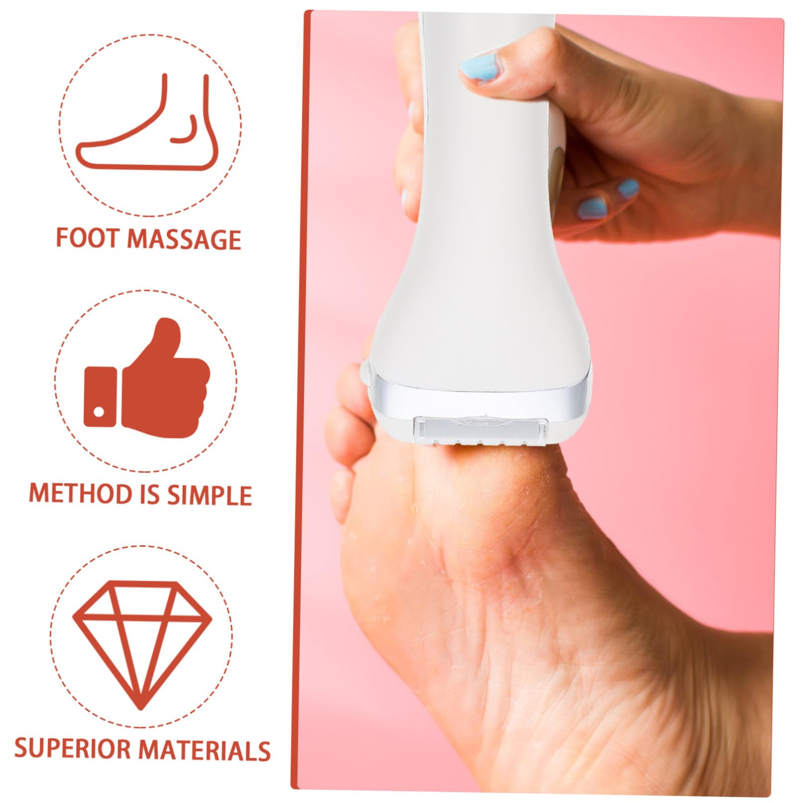 POPETPOP Pulidora Eléctrica para Pies Recargable Motor de 1200ma, Removedor de Callos y Tejido Muerto Masaje de Pies, Accesorio de Pedicura Profesional Blanco