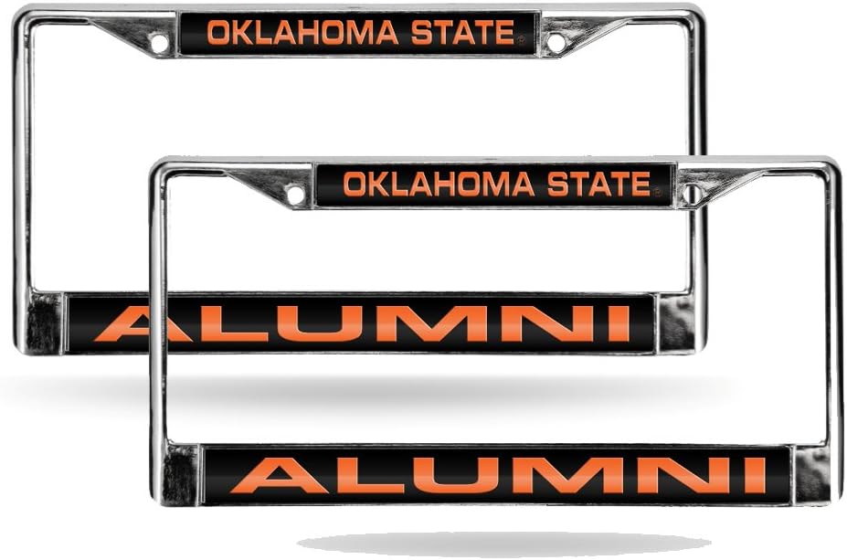 Oklahoma State Cowboys Alumni Chrome Metal Laser License Plate Frame - Set of 2 Frames
