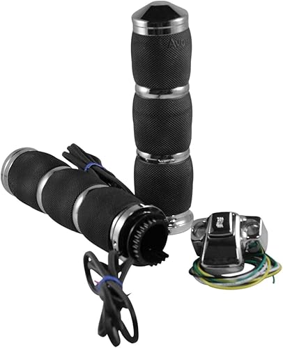 Avon Grips Heated Cruiser Air Cushion Grips con tapas de punta (cromado)