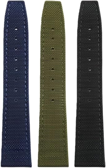 Durable Canvas & Leather Watch Band - Replacement Fabric Watch Strap for IWC Portofino Pilot Portuguese