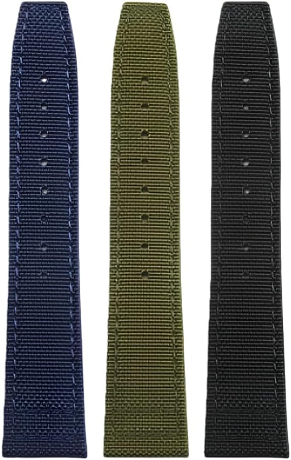 Durable Canvas & Leather Watch Band - Replacement Fabric Watch Strap for IWC Portofino Pilot Portuguese