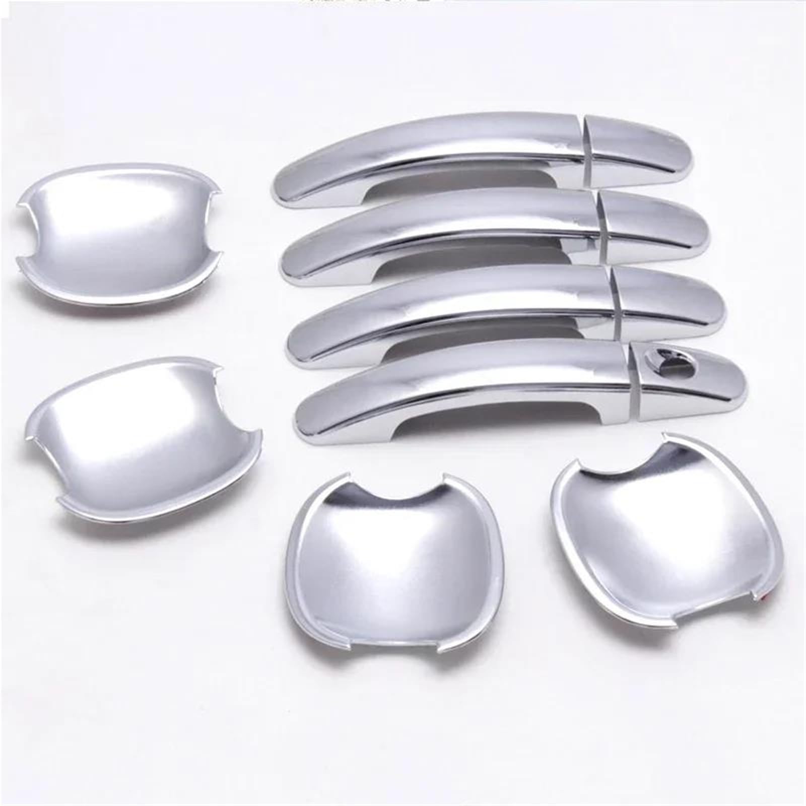 PIWINE Handle Sticker Glossy Black Chrome Car Door Handle Cover Bowl Trim Overlays Styling Accessories for Ford for Focus 2012 2013 2014 2015(S-hb-0 Button)