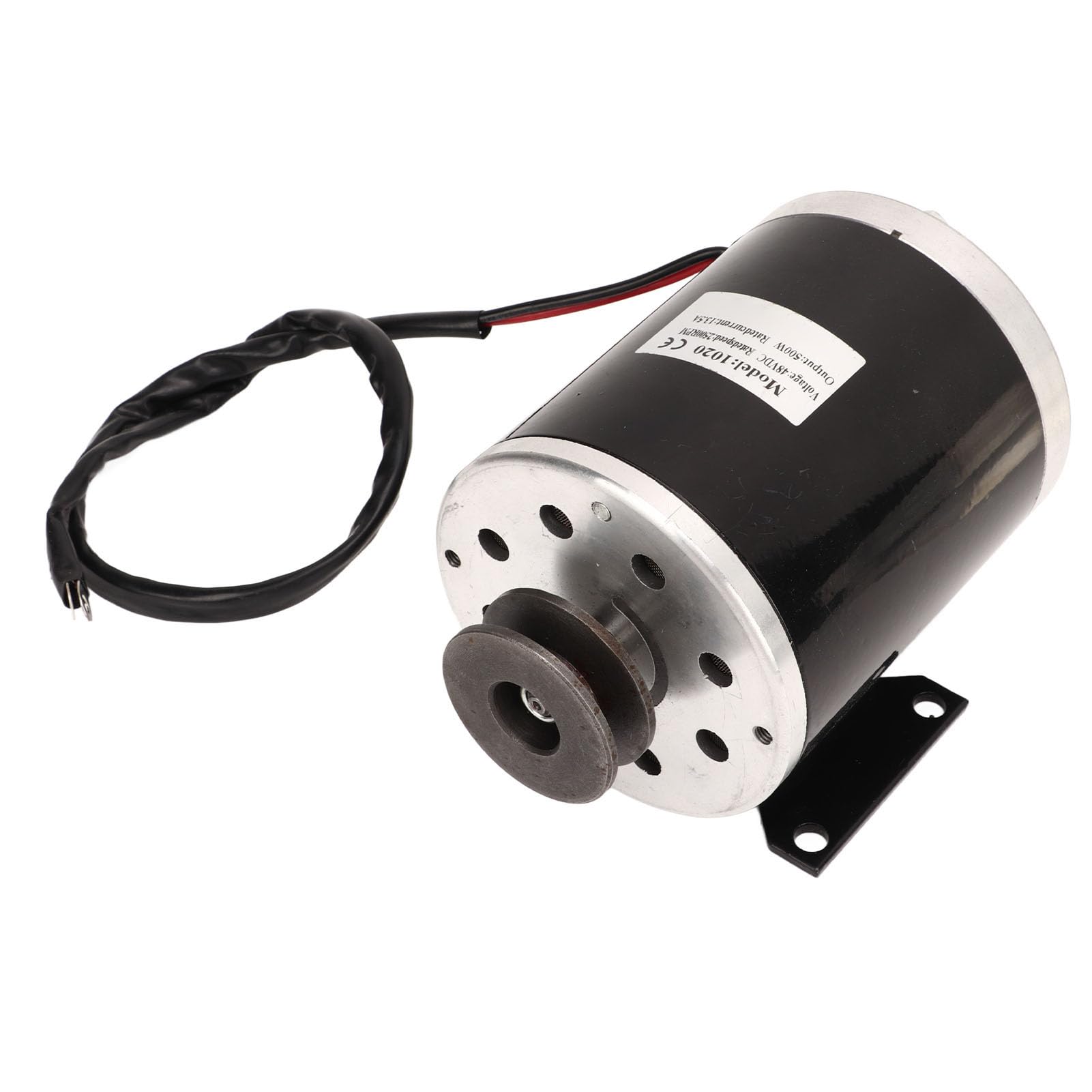 Motor de polea eléctrica de 500W y 48V, motor de CC cepillado de aleación de aluminio, diseño de polea de correa de bajo ruido y alta potencia para bicicleta eléctrica, scooter,