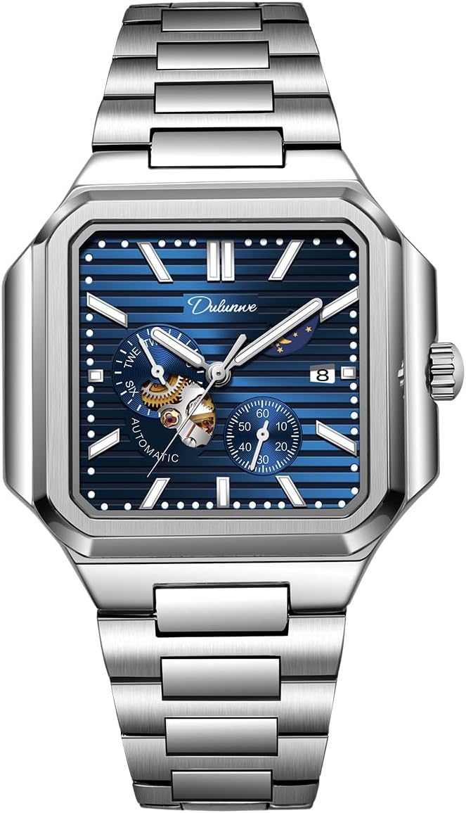 Men’s Watch Automatic Square Multi-Function Small Dial,