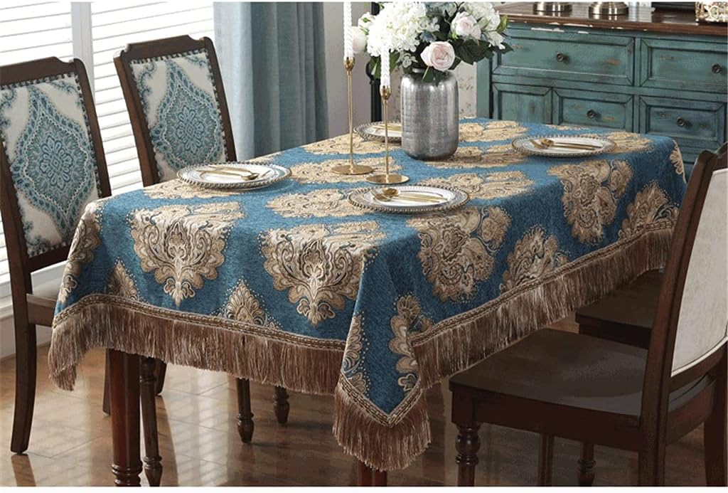 Thickened Table Cloth Chenille Nordic Cloth Round Table Cloth Multi-Purpose Cover Towel(D,180cm in Diameter)