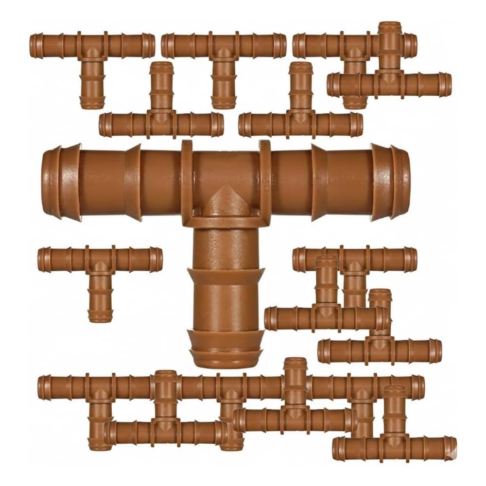 Set di 50 Raccordi di Riparazione per Tubi a Goccia 16mm, marrone