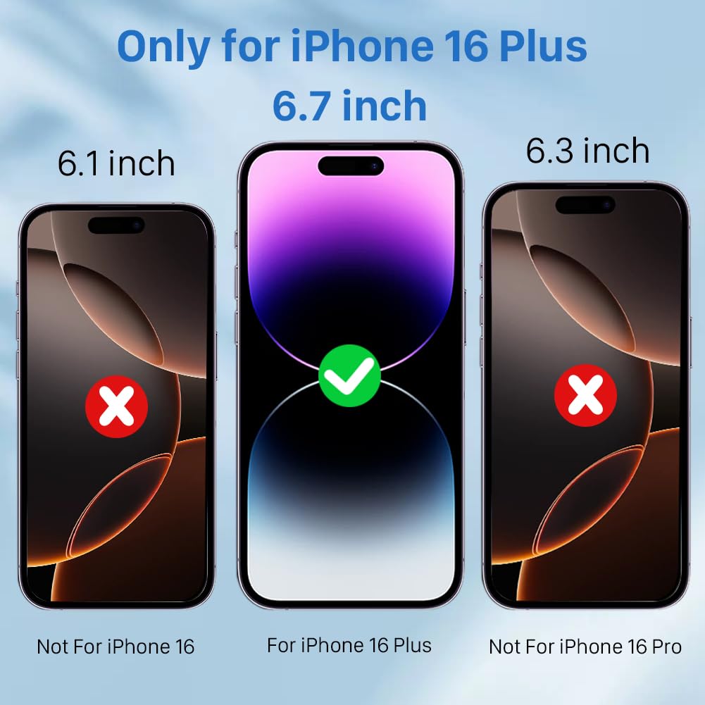 LCLEBM Custodia per iPhone 16 Plus, 7000 mAh, aggiornamento ad alta capacità, batteria ricaricabile estesa, cover protettiva portatile intelligente di backup per iPhone 16 Plus (1 confezione)