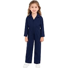 Jugaoge Boys Girls Jumpsuit Overall Mechanic Costume Long Sleeve Overalls Boiler Suit Cargo Coveralls