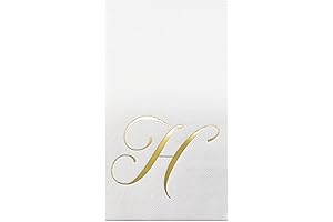 Disposable Guest Napkins For Wedding, The Gift Boutique Gold Metallic Foil Napkins...