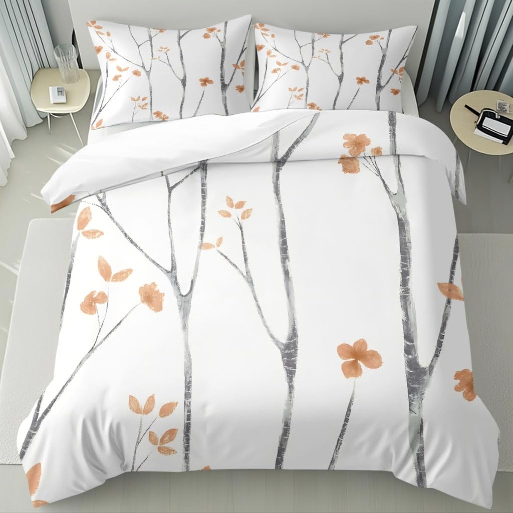 Parure de lit automnale forêt sereine drap doux chambre 155x220